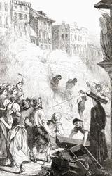 O massacre de protestantes em Barletta, Itália, c. 1865